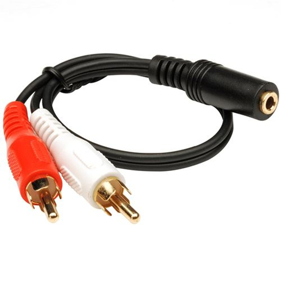 Picture of Aux iejimo adapteris 2 RCA kistukas - Jack lizdas 3.5mm                                                                                               