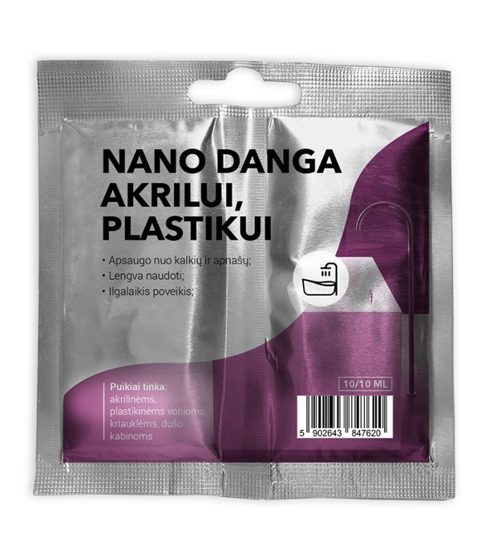 Vaizdas Nanodanga akrilui, plastikui. Vienkartinė pakuotė. (10/10 ml)                                                                                         