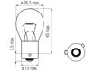 Picture of Bosma lempute BAU15s, 21W, PY12W Amber                                                                                                                