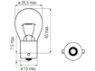 Picture of Bosma lempute BA15s, 21W, 25X47, P21W                                                                                                                 