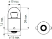 Изображение Bosma lempute BA15s, 5W, R5W, 18X37                                                                                                                   