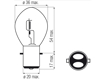 Изображение Bosma lempute BA20d, 15/15W itampa: 6 V                                                                                                               