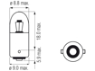 Изображение Bosma lempute BA9s, 24V, 4W, T4W HD                                                                                                                   