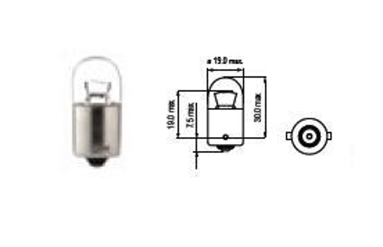 Picture of Bosma lempute BA15s, 10W, 18X37 itampa: 6 V                                                                                                           