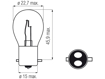 Изображение Bosma lempute BAX15d, 20/20W itampa: 6 V                                                                                                              