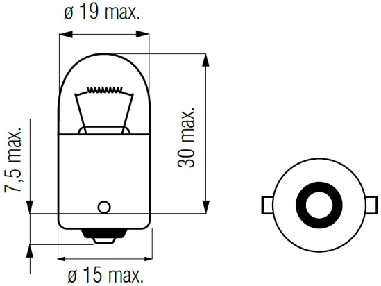 Изображение Bosma lempute BA15s, 10W, R10W                                                                                                                        