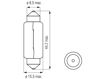 Vaizdas Bosma lemputė SV8.5, 15W 15X44                                                                                                                        