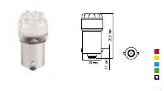 Vaizdas Bosma lemputė BA15s, geltona, šviesos diodai                                                                                                          