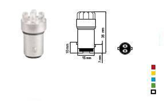 Vaizdas Bosma lemputė BAY15d, mėlyna, šviesos diodai                                                                                                          