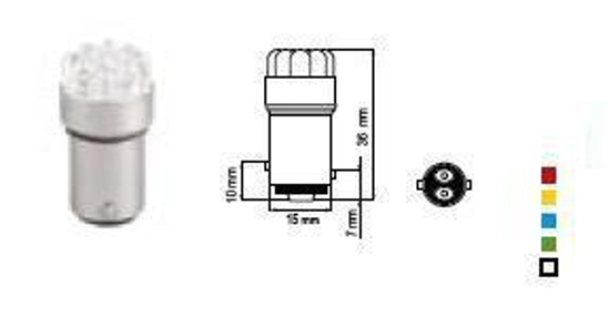 Vaizdas Bosma lemputė BAY15d, žalia, šviesos diodai                                                                                                           