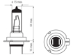 Изображение Bosma lempute H7, PX26d 55W, melyna                                                                                                                   