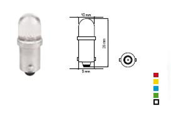 Vaizdas Bosma lemputė BA9s, raudona, šviesos diodai                                                                                                           