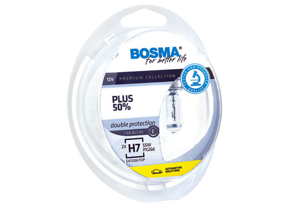 Picture of Bosma lempuciu komlektas H7, PX26d, 55W, optiplus +50%                                                                                                