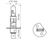 Изображение Bosma lempute H1, P14.5s, 55W, melyna                                                                                                                 