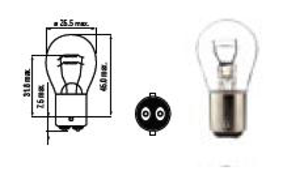 Vaizdas Bosma lemputė BA15d, 21/5W, 25X47                                                                                                                     