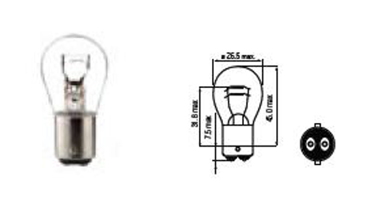 Изображение Bosma lempute BAY15d, 12V, 21/5W                                                                                                                      