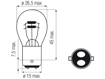 Изображение Bosma lempute BAY15d, 24V, 21/5W                                                                                                                      