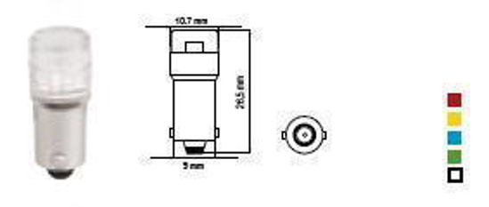 Изображение Bosma lempute BA9s wide viewing balta, sviesos diodai                                                                                                 