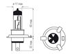 Picture of Bosma lempute H4, 60/55W 12V P43t komplektas (auks.)                                                                                                  