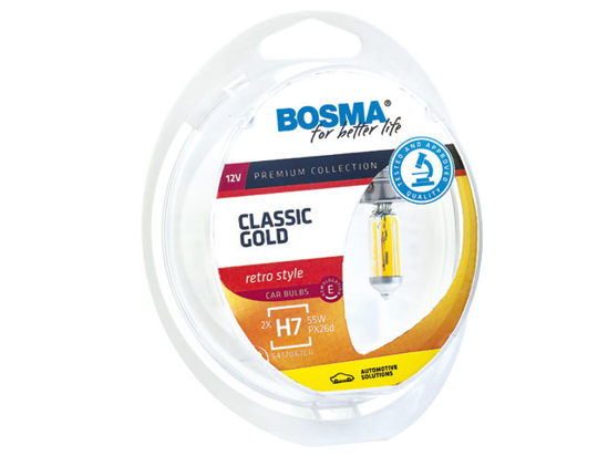 Изображение Bosma lempute H7, 55W, 12V, PX26d komplektas (auks.)                                                                                                  