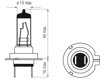 Изображение Bosma lempute H7, 55W, 12V, PX26d komplektas (auks.)                                                                                                  