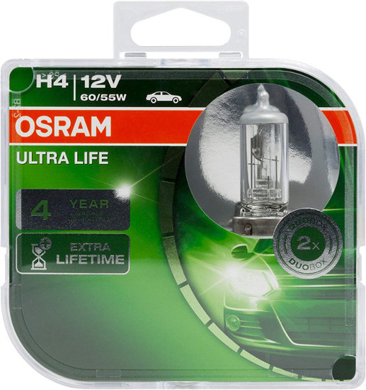 Изображение Osram lemputes ULTRA LIFE,  H4, 60/55W, DUO 64193ULT                                                                                                  