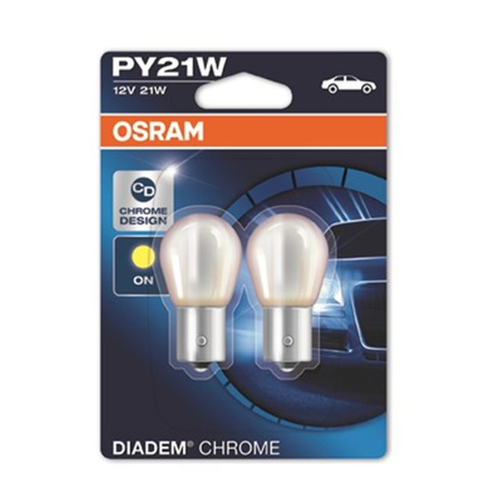 Изображение Osram lemputes CHROM,  BAU15s, PY21W, 21W 7507DC-02B                                                                                                  