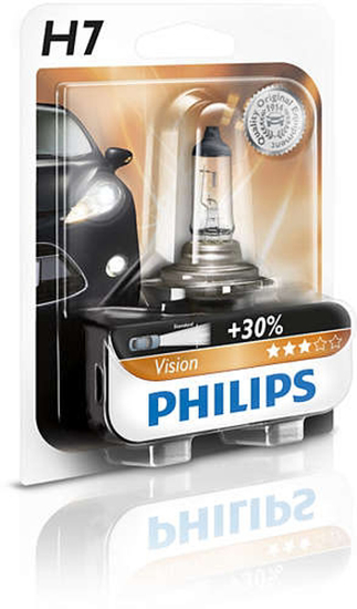 Изображение Philips lemputes Vision +30%,  H7, 55W, 1vnt. 12972PRB1                                                                                               