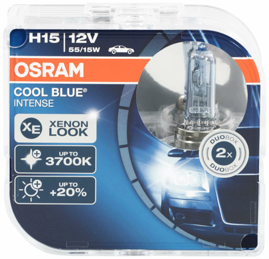 Picture of Osram lempute COOL BLUE Intense, H15,15/55W, 64176CBI-HCB                                                                                             