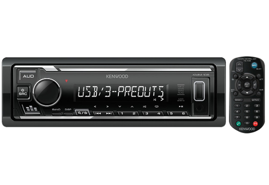 Изображение Kenwood, KMM-106 USB MP3/WMA automagnetola su AUX iejimu                                                                                              