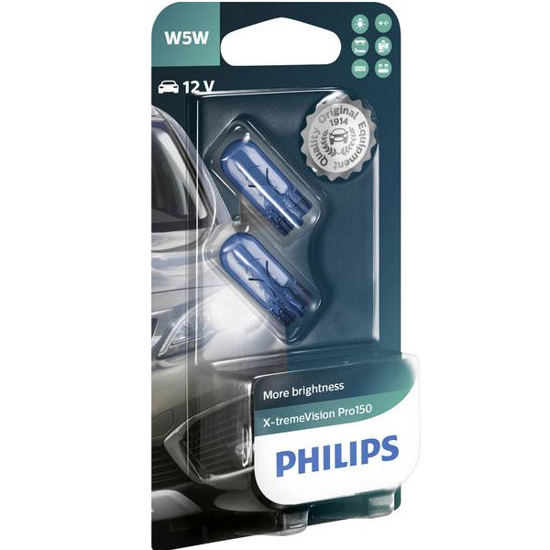 Изображение PHILIPS X-treme Vision Pro150, W2,1x9,5d 12V W5W T10 5W 12961XVPB2                                                                                    